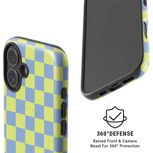 Neon Checkered iPhone 16 Plus Magsafe Impact Case